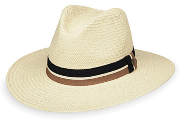 Mens Wallaroo Turner UPF50 fedora hat ivory