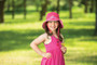 Girls Wallaroo UPF50+ crocodile UV sun hat pink