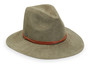 Womens Wallaroo faux suede packable upf50+ sun hat sage