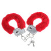 Red Furry Handcuffs and Keys