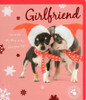 Girlfriend Cute Studio Pets Merry Christmas Card 