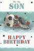 For You Son Shoes And Football Design Birthday Card