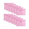 Pack of 12 Janrax A4 Pink Document Wallets - Button Stud Folder