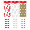 5 Sheets Christmas Tissue Giftwrap with 10 Stickers Assorted Designs