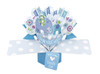 Second Nature Pop Ups "Elephants" New Baby Boy Card with Blue Lettering