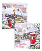 Box 12 Traditional Christmas Cards with Gold Foil 2 Designs Per Pack Robin Redbreast