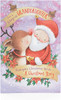 Cute Granddaughter Santa and Reindeer Christmas Card