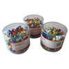 Pack of 200 Assorted Coloured Push Pins in Tub