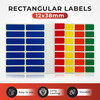 Pack of 98 White 12x38mm Rectangular Labels Adhesive Stickers