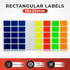 Pack of 60 Fluorescent Red 19x25mm Rectangular Labels Adhesive Stickers