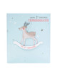 Granddaughter's First Christmas Card Cute Reindeer 