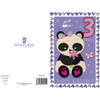 3rd Birthday Card for Girl with Cute Panda & Foil Three Year Old Age 3 Card
