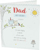 Dad Owls Happy Birthday Card with A Red and Iridescent Foiled Finish
