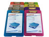 Pack of 8 Assorted Colour A4 Clipboard Box Files