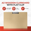Pack of 30 A3 Wooden Clipboards with Flat Clip by Janrax
