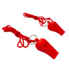 Bag of 100 Red Plastic Whistles with Lanyard Neck Cord