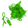 Bag of 100 Green Plastic Whistles with Lanyard Neck Cord