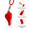 Bag of 100 Green Plastic Whistles with Lanyard Neck Cord