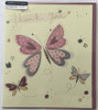 Thank You (Butterflies) Gold Foil Pink Gems Greetings Card