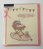 Luxury Hand-finished New Baby Girl Greeting Card