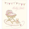 Luxury Hand-finished New Baby Girl Greeting Card