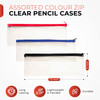 Pack of 120 Janrax 13x5" Blue Zip Clear Exam Pencil Case