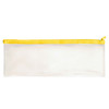 Pack of 120 Janrax 13x5" Yellow Zip Clear Exam Pencil Case