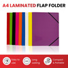 Janrax A4 Purple Laminated Card 3 Flap Folder with Elastic Closure