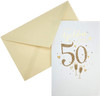 Sparkling Gold Hearts And Dots Design 50th Golden Wedding Anniversary Card