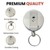 Round Retractable Key Reel with Key Ring