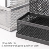 Silver Mesh Desk Combination Stationery Holder - Metal Multi Desk Tidy