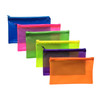6 x Assorted Frosted Colour 8x5" Pencil Cases - See Through Exam Clear Translucent