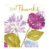 Foil Finished Flowers Design Thank You Card