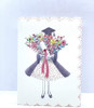 Graduation Card Finished with Glitter and Diamantes Girl with Flowers