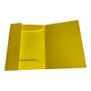 Pack of 120 Janrax A4 Yellow Laminated Card 3 Flap Folders with Elastic Closure