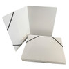 Pack of 12 Janrax A4 White Laminated Card 3 Flap Folders with Elastic Closure