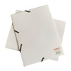 Pack of 12 Janrax A4 White Laminated Card 3 Flap Folders with Elastic Closure