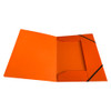 Pack of 12 Janrax A4 Orange Laminated Card 3 Flap Folders with Elastic Closure