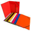 Pack of 12 Janrax A4 Orange Laminated Card 3 Flap Folders with Elastic Closure