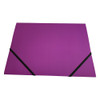 Pack of 12 Janrax A4 Purple Laminated Card 3 Flap Folders with Elastic Closure