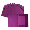 Pack of 120 Janrax A4 Purple Laminated Card 3 Flap Folders with Elastic Closure