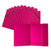 Pack of 120 Janrax A4 Pink Laminated Card 3 Flap Folders with Elastic Closure