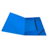 Pack of 12 Janrax A4 Blue Laminated Card 3 Flap Folders with Elastic Closure