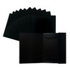 Pack of 120 Janrax A4 Black Laminated Card 3 Flap Folders with Elastic Closure