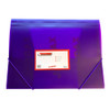 Pack of 12 A4 Clearview Purple 3 Flap Folders with Elasticated Closure