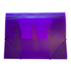 Pack of 12 A4 Clearview Purple 3 Flap Folders with Elasticated Closure
