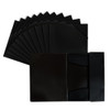 Pack of 12 A4 Clearview Black 3 Flap Folders with Elasticated Closure