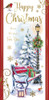 Box of 20 Wreath and Bench Design Luxury Slim Christmas Greetings Cards With Envelopes