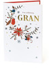 Special Gran Floral Design Embroidery Hand Finished Christmas Card