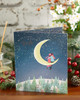 Wife Couple Sitting On Moon Scenery Design Christmas Card